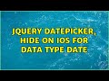 jQuery DatePicker, hide on iOS for data type date (2 Solutions!!)