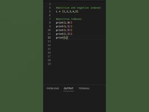 Positive vs NEGATIVE indexes in Python lists. - YouTube