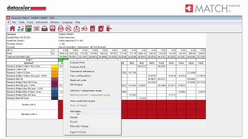 MATCH TEXTILE v 2.0 Providing recipes to supply chain partners