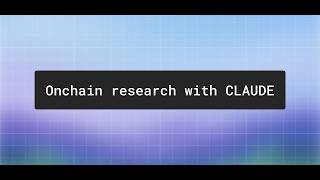 Turn Claude Code into an onchain research agent