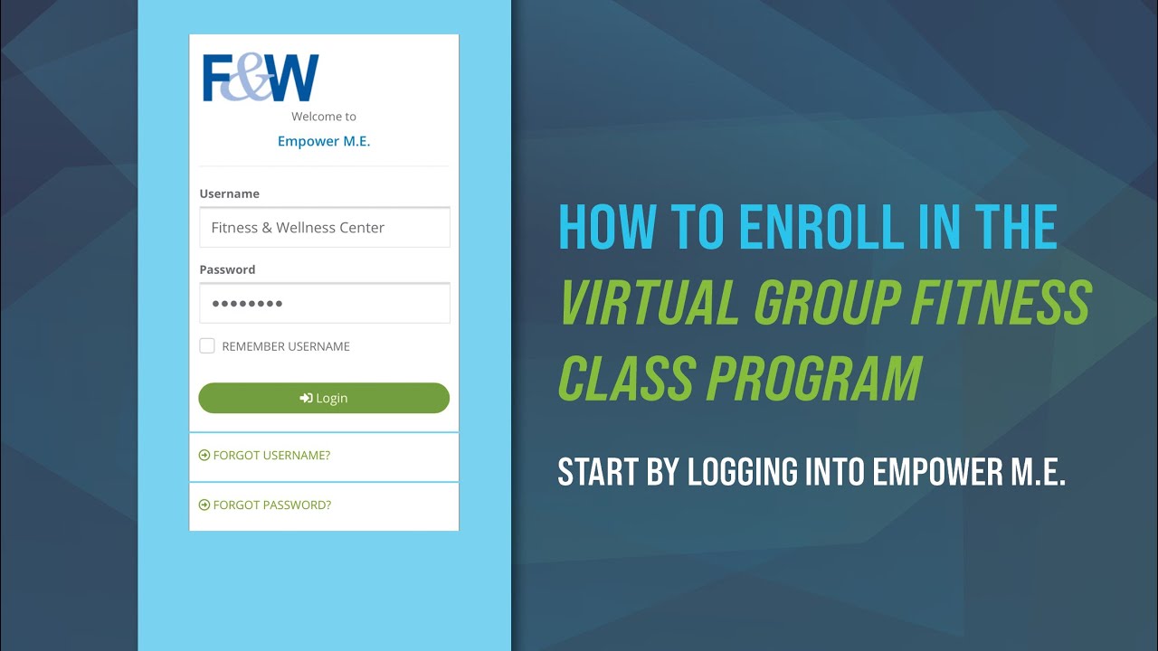Join Form How to Enroll in the Virtual Group Fitness Class Program - YouTube