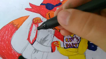 I drawing toy chica x foxy (part 4)