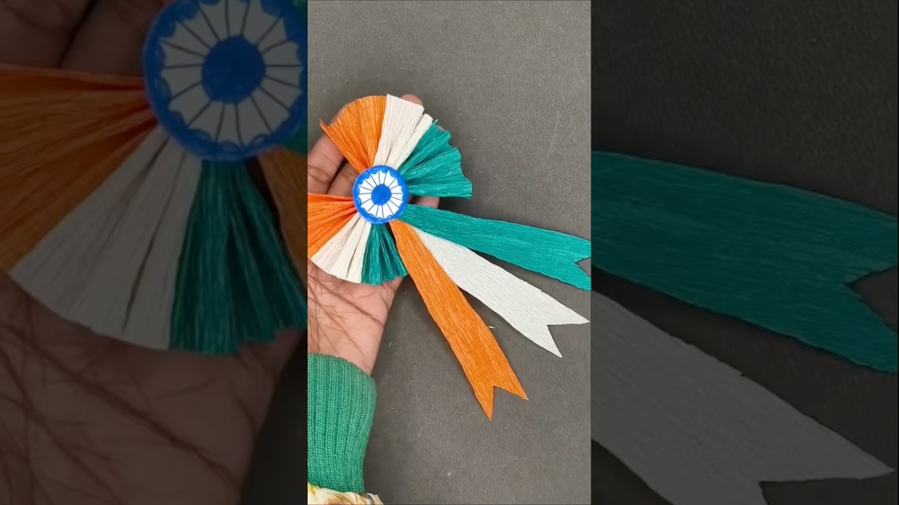 Tiranga from tissue paper at home #tiranga #trending #art #flag