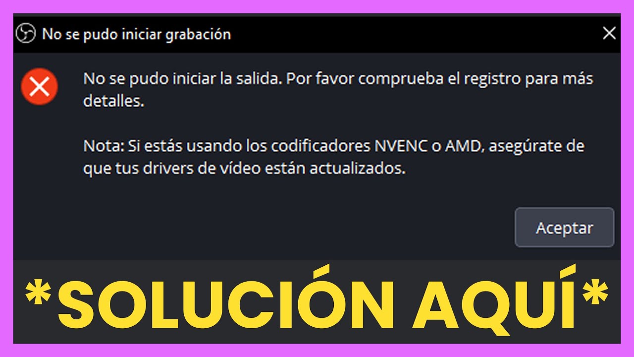 Como solucionar Error NVENC y AMD en OBS | Nuevo Método | Tutorial Rápido