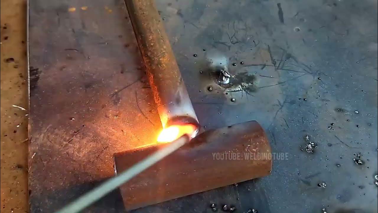 How to weld a thin round pipe with a large gap stick welding round
