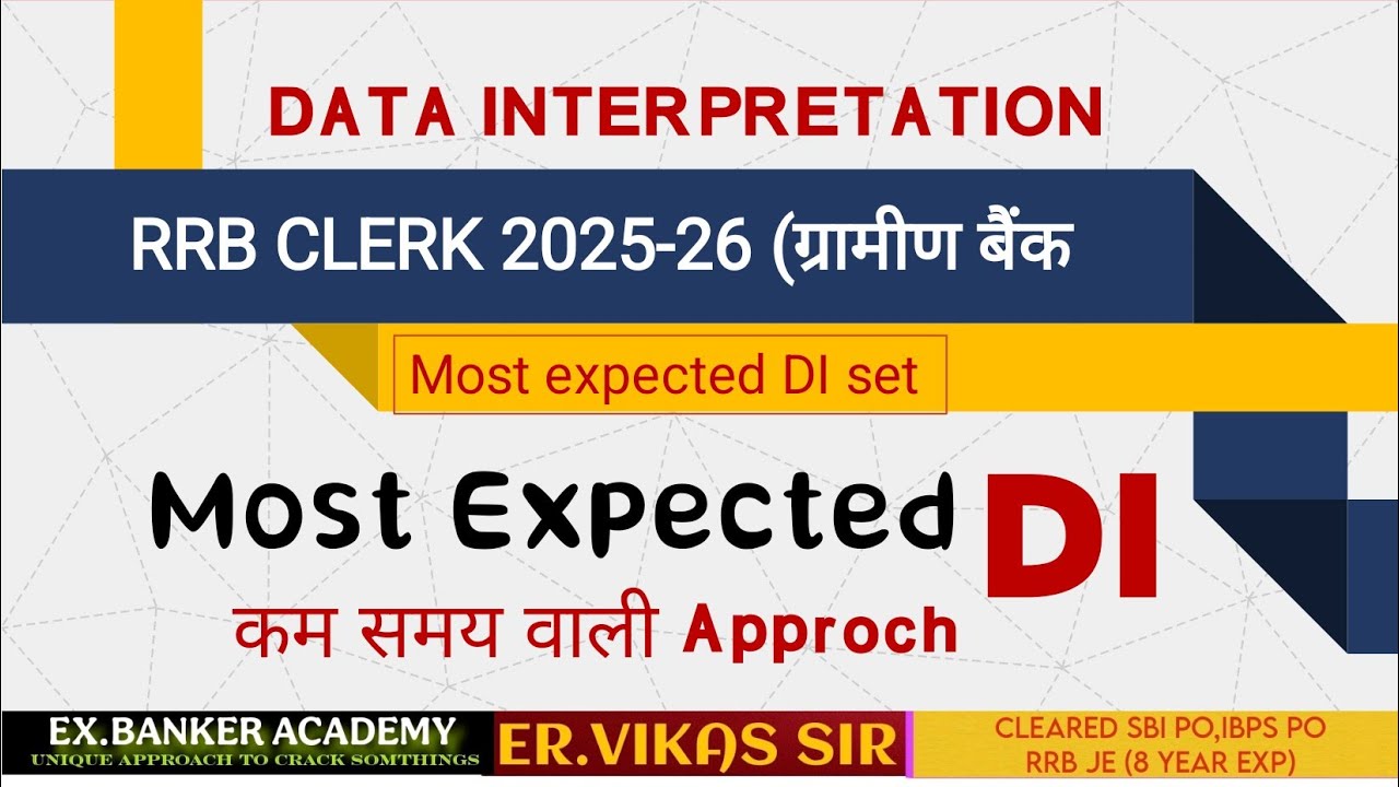 Most Expected Data INTERPRETATION For RRB clerk 2025 | Banking| Quant ...