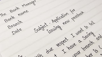 Application For New Passbook || Application/Letter To Bank Branch Manager Issuing New Passbook|intro