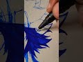 Drawing  L From Death Note Using Blue Color  #shorts
