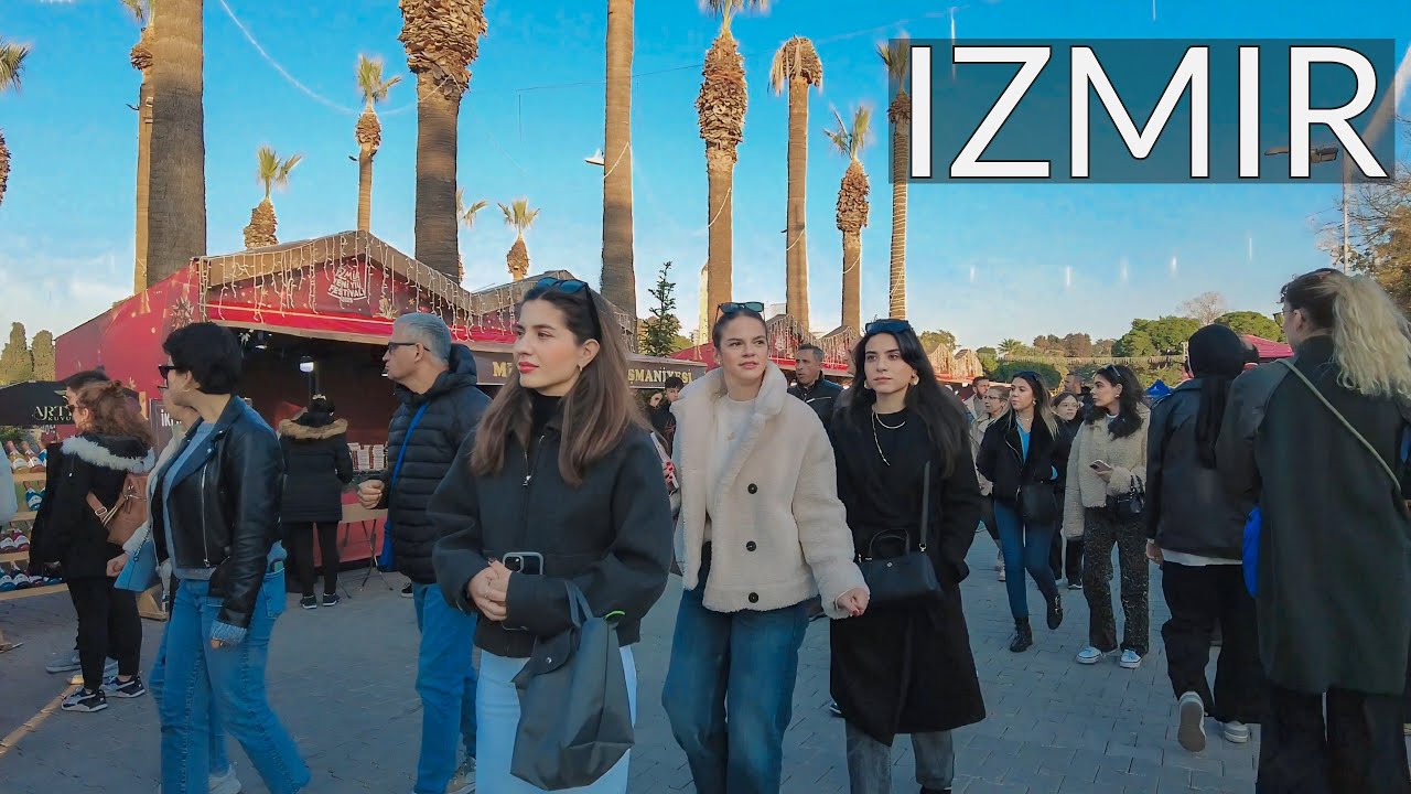 Izmir, तुर्किये | christmas बाज़ार | शहर की सैर 4K
