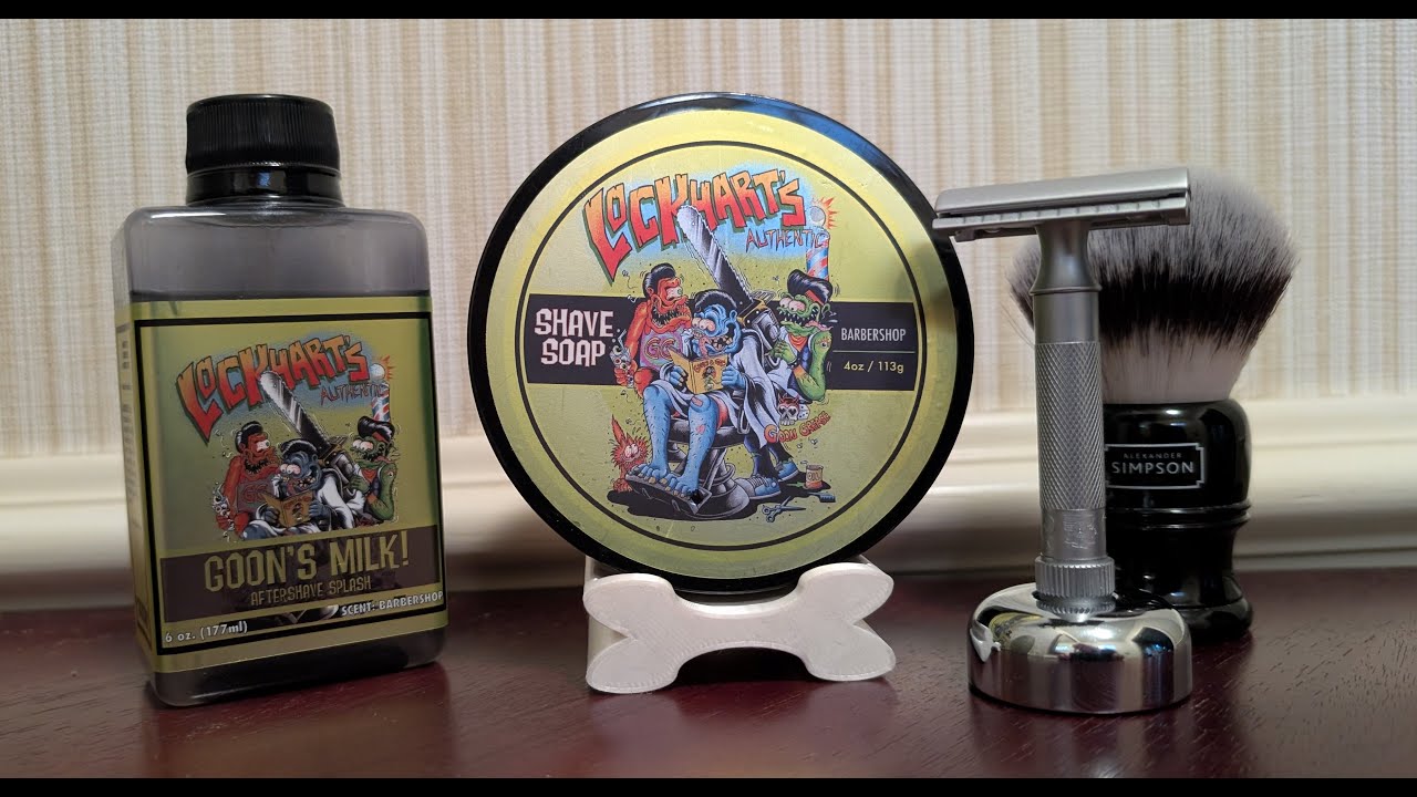 SHAVING WITH LOCKHART'S BARBERSHOP SOAP AND GOONS MILK SPLASH