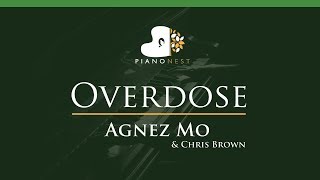 Agnez Mo & Chris Brown - Overdose - LOWER Key (Piano Karaoke / Sing Along)