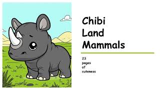 Chibi Land Mammals Coloring Book 23 Pages Printable PDF Instant Digital Download