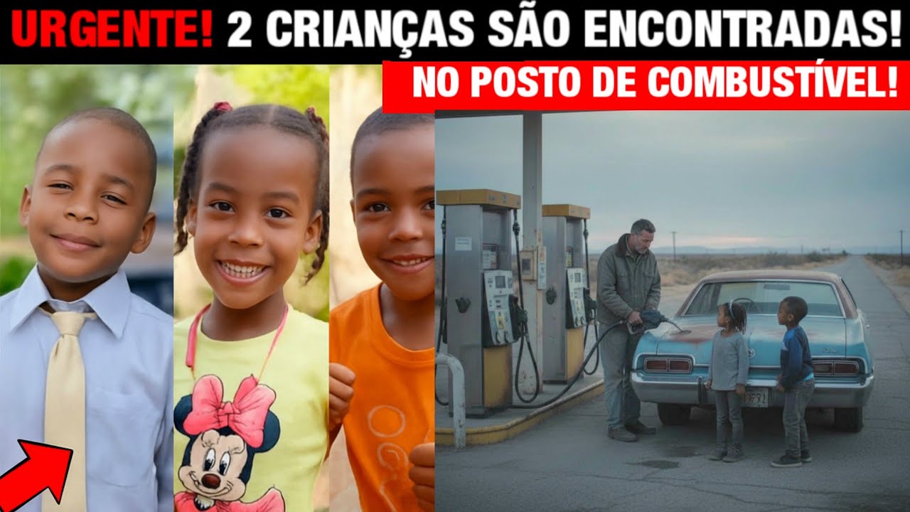 MULHER VIU AS 2 CRIANÇAS DESAPARECIDAS NO POSTO DE COMBUSTÍVEL COM UM HOMEM SAINDO DA CIDADE