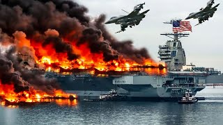 Russian alligator helicopter blew up US aircraft carrier carrying dozens of fuel trucks for Ukraine