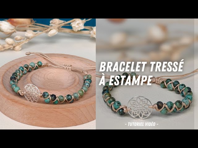 Bracelet Perles Beige Bracelet Mosaïc Les Poulettes - Perles Et Lien Tress Beige H 764196