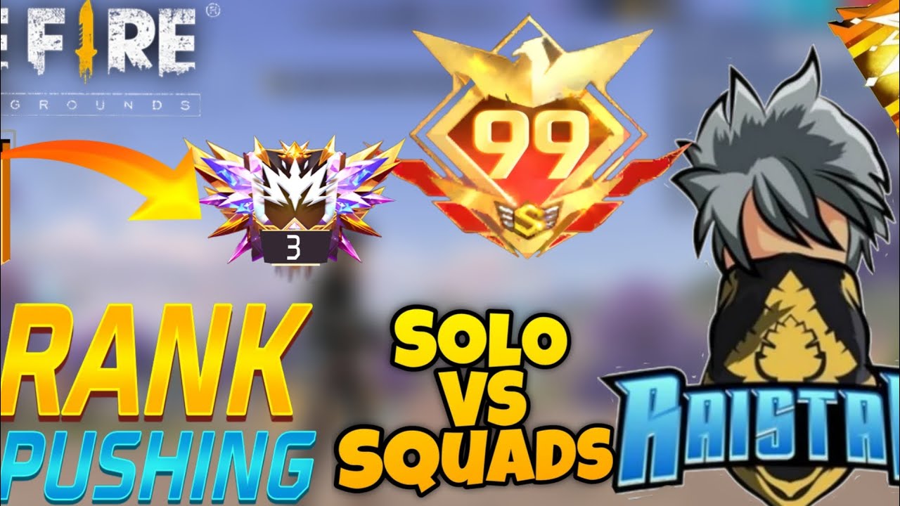 FREE FIRE NEW SOLO VS SQUAD RANK PUSH IN FREE FIRE....😲😲 - YouTube