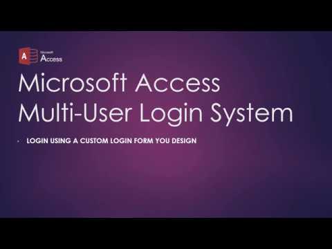 Microsoft Access Multiple Users Login System    Walkthrough Full Free