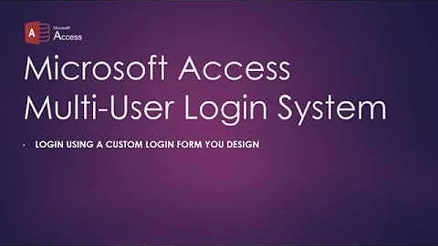 Microsoft Access Multiple Users Login System    Walkthrough Full Free