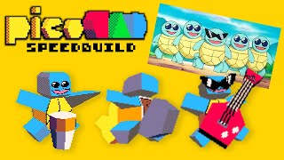“Squirtle Squad” Low-Poly Model Speedbuild | picoCAD Jam 65