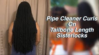 Pipe Cleaner Curls on Long Locs | doing pipe cleaner curls on my mom's tailbone length sisterlocks