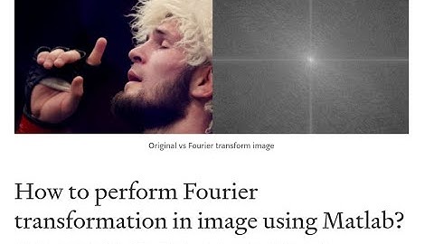 How to perform Fourier transformation in image using Matlab | Tutorial