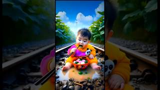 ♥️ Evolution of Baby: Train Attack on cat Baby for Food Eating #cat #cute#love #shorts #babyLos#most