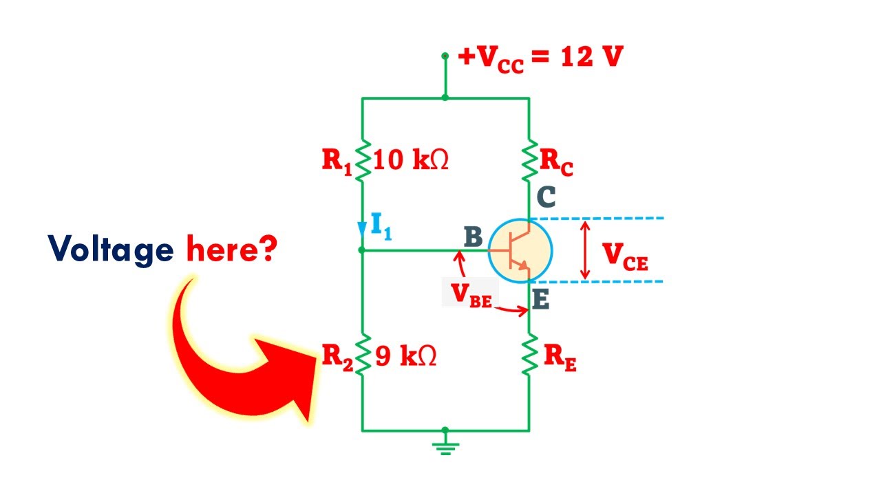 Voltage across Resistor R2 Calculations in Voltage Divider Biased ...