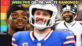 Quarterback, Running Back, Wide Receiver AND Tight Ends Rankings for Week 5 2026! Fantasy Football!