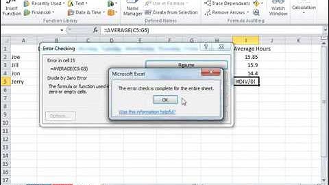 Excel 2010 Tutorial Error Checking Microsoft Training Lesson 17 4