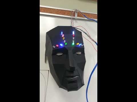 Low Poly Mask - Longer forehead + 16 LEDs (Arduino + 2x 74HC595 Shift ...