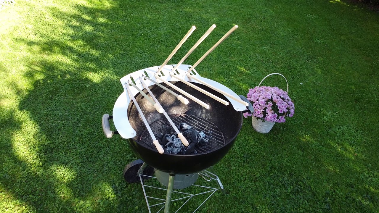 Steckerlfisch Kugelgrill Grillaufsatz Grill Fischhalter Fisch Grill am Stock Halter BBQ Edelstahl
