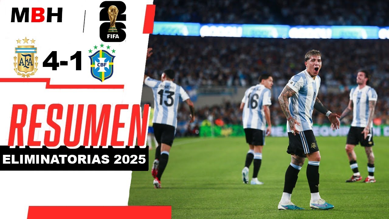 ARGENTINA 4-1 BRASIL | ELIMINATORIAS MUNDIAL 2026 | RESUMEN |