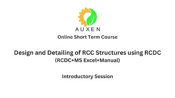 Design and Detailing of RCC Structures using RCDC (RCDC+MS Excel+Manual)