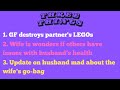 3 things destroyer of legos mens health update on wife with a gobag