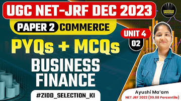 UGC NET Dec 2023 | Paper 2 Commerce | Business Finance PYQs With MCQs | Commerce Spotlight