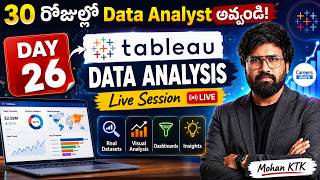 ₹8 LPA Data Analyst Skill 🔥 Learn Tableau in Telugu | Day 26 | Real Dataset Project by Mohan KTK