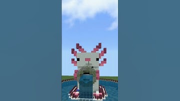 AXOLOTL WATERFALL | MINECRAFT PIXEL ART | #minecraft #pixelart #shorts #trending #youtube #axolotl