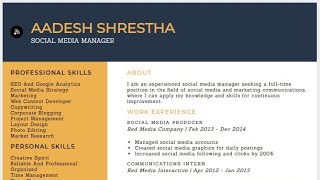 Make resume using HTML and CSS - Timelapse
