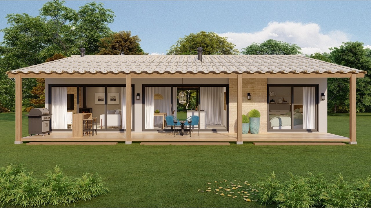 Casa de Campo com Três Quartos - Funcional e Aconchegante