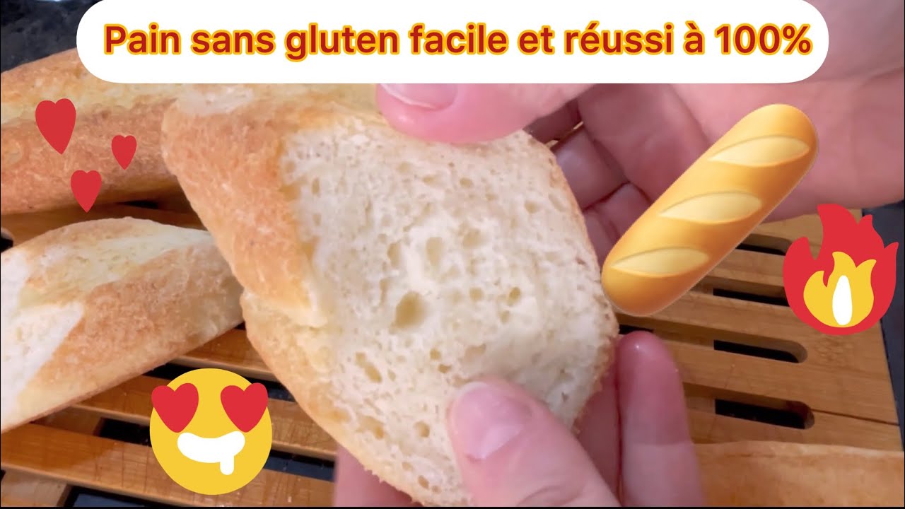 خبز الباقيت بدون غلوتين pain baguette sans gluten