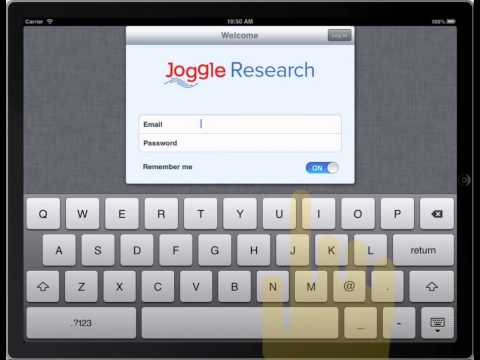 Login and Subject Facilitation- Joggle Research for iPad