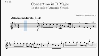 Kuchler Concertino Op. 15 First Movement For Violin and Piano Slow Practice Video