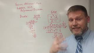 Saxon Advanced Math Lesson 16.C Polynomial Division and Example 16.4