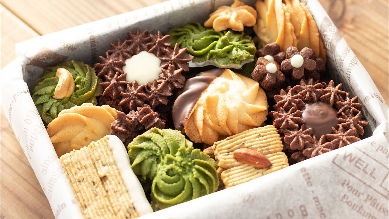 クリスマスプレゼントに 絞り出しクッキー缶の作り方 卵白消費レシピ Butter Cookie Box Hidamari Cooking Youtube