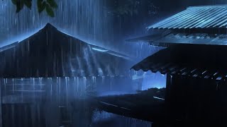 【大雨と雷の音・立体音響】夜の農家を覆う激しい雨と雷の音で、心配するのをやめてすぐに眠りましょう- トタン・屋根のある場所で聞くきれいな雨の音！