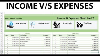 How to create Income and Expenses sheet in Microsoft Excel