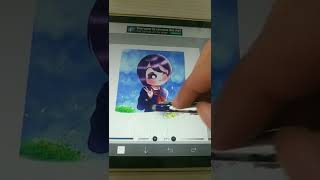 [Sketch vs final ] ★ Atsuko Yuuki go to school · OC | ibispaint x