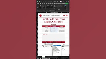 [EXCEL] Gráfico de progresso com checkbox e status de concluído por etapa no #excel #aprendeexcel