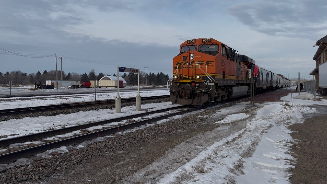 BNSF #6354 leads this Amtrak train with Amtrak #312 & Amtrak #152  Staples Sub