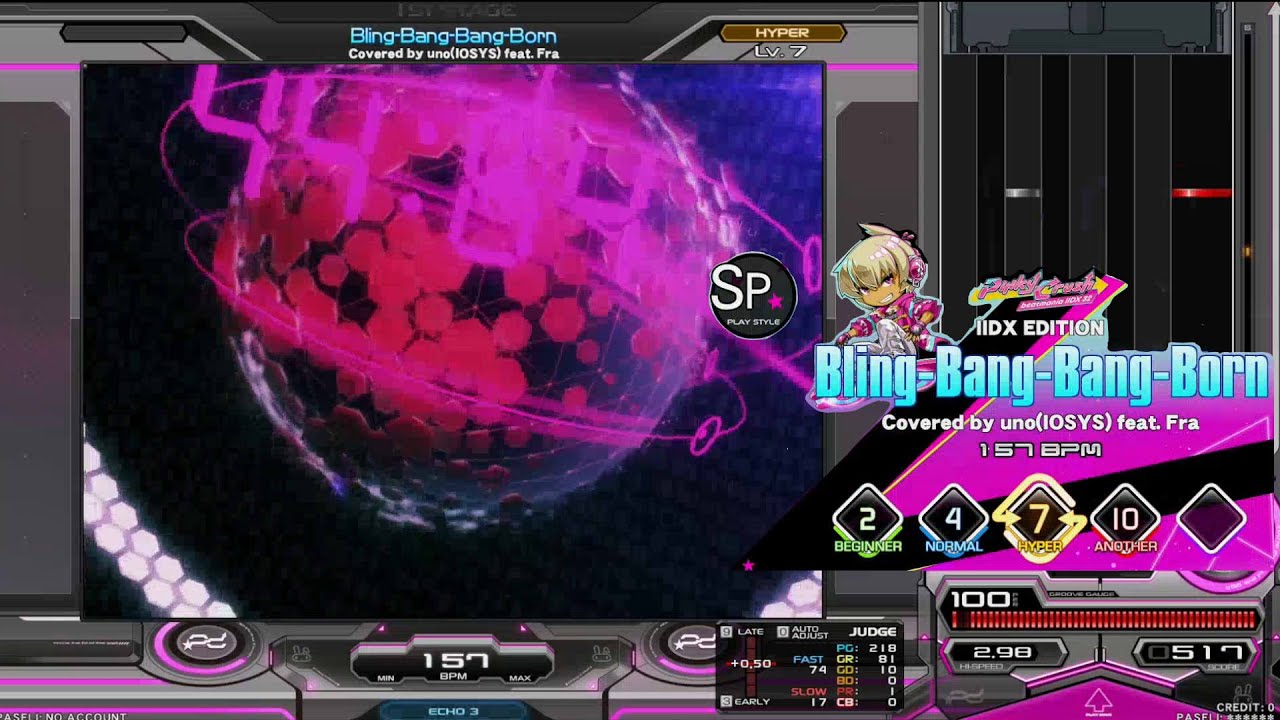 IIDX】Bling-Bang-Bang-Born（SP HYPER/2P） - YouTube